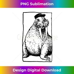 walrus wearing a hat 2 - instant sublimation digital download
