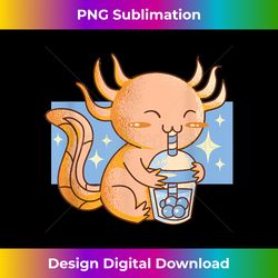 kawaii axolotl boba tea cute axolotl drinking bubble tea - vibrant sublimation digital download