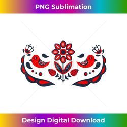 scandinavian folk art nature birds and flowers 2 - sublimation-ready png file