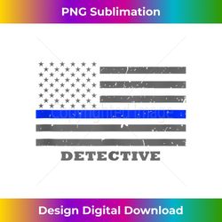 police detective gift - thin blue line american flag tank top 1