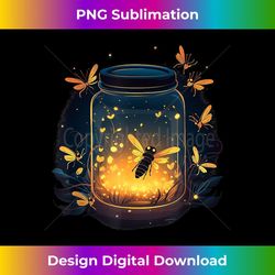 glowing fireflies in jar - aesthetic sublimation digital file
