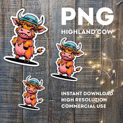 highland cow png, highland cow design, cow printable, western png, cow bundle, highland cow art, western sublimation