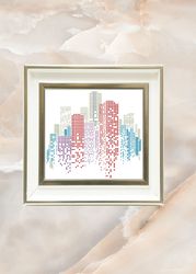 city modern cross stitch pattern pdf primitive wall decor pdf pattern embroidery gift home decor