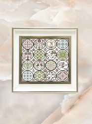 sampler quaker cushion cross stitch pattern pdf, primitive wall decor, pdf pattern embroidery gift home decor 4