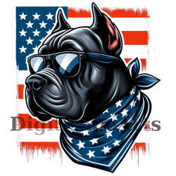 cane corso dog american flag 4th of july design printable png t-shirt mug