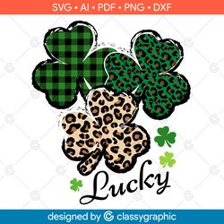 leopard plaid shamrock svg, shamrock st patricks day, shamrock st patricks day png, clover, leopard shamrock print svg