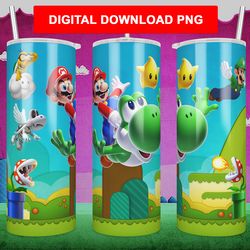 super mario tumbler wrap design 20 oz skinny tumbler wraps straight and tapered sublimation tumbler download png designs