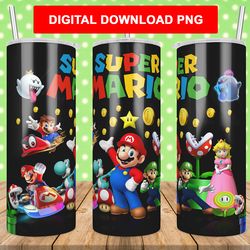 super mario tumbler wrap design 20 oz skinny tumbler wraps straight and tapered sublimation tumbler download png