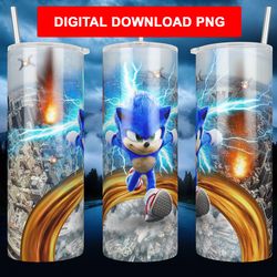 sonic the hedgehog tumbler wrap design 20 oz skinny tumbler wraps straight and tapered sublimation tumbler png download