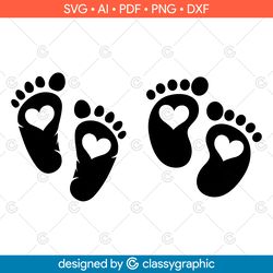baby footprint svg, baby feet svg, baby svg, baby footprints clipart, baby shower svg, baby clipart, hearts, cricut, png