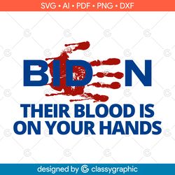 biden bloody handprint svg, their blood is on your hands, bloody handprint, digital download, sublimation