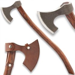 viking replica bushcraft axe | historical craftsmanship | for outdoor use | carbon steel blade | rough-hewn |