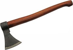 warivo knife - 18" inches hand forged wood handled carbon steel viking style chopping axe brown