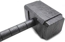 medieval warrior exclusive full damascus steel hammer great piece of art real heavy duty hammer
