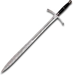 warivo knife -damascus steel handcraft sword, total length 35 inches, full tang damascus steel sword with leather sheath