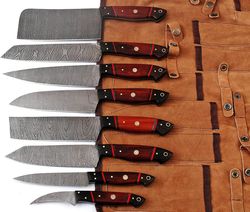 professional kitchen knives custom made damascus steel 8 pcs of professional utility chef kitchen knife set