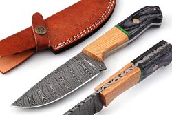 damascus knives custom handmade damascus hunting knife- best damascus steel blade hunting skinning knife