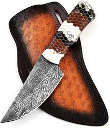 '8'in full tang skinner micarta handle' razor sharp blade / survival pocket knife for man - battle ready camping knife
