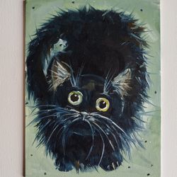 oil painting "fluffy kitten"