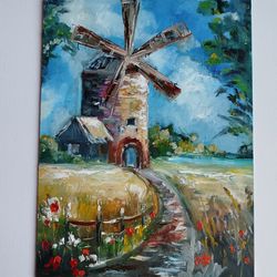 oil painting "windmill"