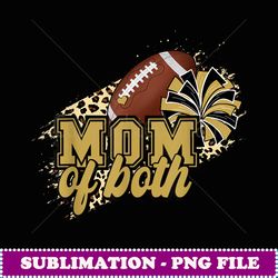 mom of both football and cheer leopard gold black - png transparent sublimation design