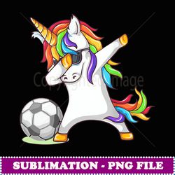 hilarious dabbing unicorn kicking a soccer ball - png transparent sublimation design