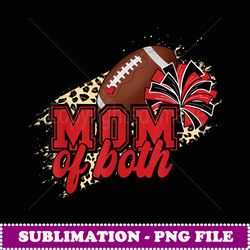 mom of both football and cheer leopard red black - high-quality png sublimation download