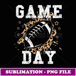football women leopard print football fan football game day - sublimation-ready png file