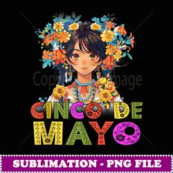 otaku mexican anime girl flower cinco de mayo mexican fiesta - creative sublimation png download