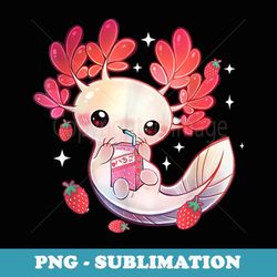 axolotl pastel goth strawberry milk shake anime - premium sublimation digital download