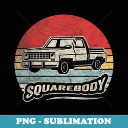 pickup truck retro classic square body truck squarebody - vintage sublimation png download