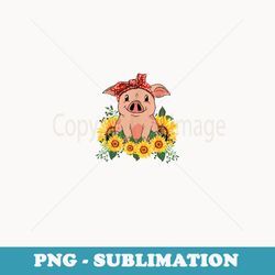 cute pig bandana sunflower - stylish sublimation digital download