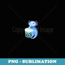 axolotl bubble boba tea anime cute kawaii blue axolotl - premium sublimation digital download
