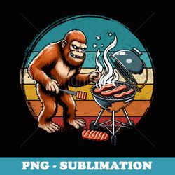 Retro Barbecue Grilling Bigfoot Sasquatch Bbq Grill Chef - Sublimation Png File