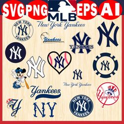 new york yankees svg, new york yankees bundle baseball teams svg, new york yankees mlb teams svg, png, dxf