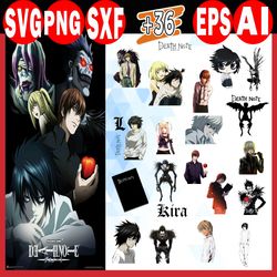 death note svg, light yagami, svg l lawliet,death note logo, death note anime, death note characters,death note manga