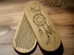 meditation gift, natural wood, gifts for women yogis, wooden sadhu board with nails for foot massage