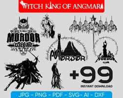 witch king of angmar svg files, lotr svg files, lord of the rings svg bundle l gifts for lotr