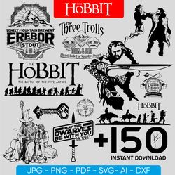 the hobbit artwork svg, lotr art svg, the hobbit bundle svg package, lotr files i lotr bundle t-shirt