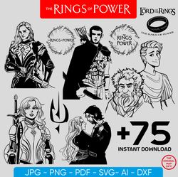 power of the rings svg bundle, lord of the rings clipart, power of the rings png i amazon prime movie