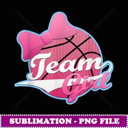 gender reveal party team pink, girl, basketball t shirt - sublimation-ready png file