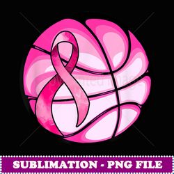 basketball pink ribbon girls breast cancer awareness - png sublimation digital download