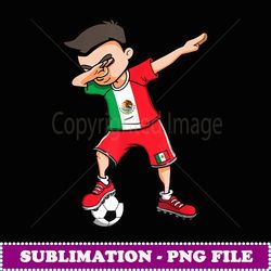 dabbing soccer boy mexico football fans jersey mexican flag - png transparent sublimation file