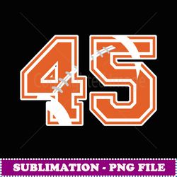 football number 45 on back for football fan - aesthetic sublimation digital file