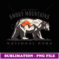 smoky mountains national park (2 sided print) bear art - modern sublimation png file