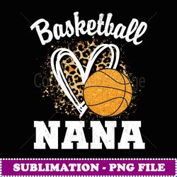 basketball nana leopard heart grandma - unique sublimation png download