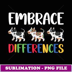 embrace differences cow puzzle autism awareness animal - professional sublimation digital download