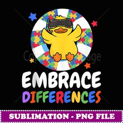 embrace differences duck puzzle autism awareness animal - png transparent sublimation file