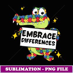 embrace differences alligator puzzle autism awareness animal - instant png sublimation download