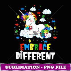 embrace different unicorn autism puzzle pieces awareness - unique sublimation png download